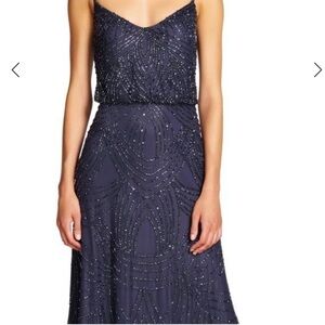 Adrianna Papell beaded floor length gown sz 4